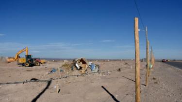 En Casimiro Gómez y Autovía Norte el terreno se trabaja para armar más de 600 lotes (foto Matías Subat)