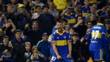 Marcelo Weigandt abrió el marcador en La Bombonera con un golazo. (AP Photo/Gustavo Garello)