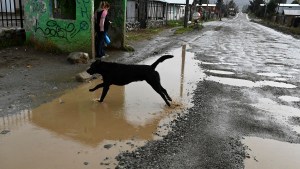 La nieve amagó en Bariloche pero la lluvia se impuso y complica las calles