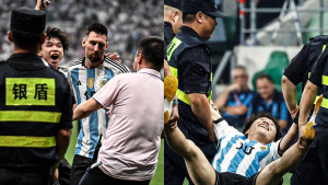 Furor por Lionel Messi en Beijing: el saludo de un fanático chino y el récord ante Australia