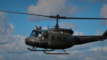 El helicóptero regresó a Roca. Foto archivo