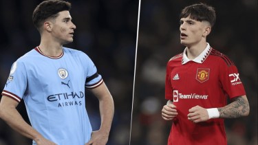 Álavrez y Garnacho, los argentinos protagonistas de la final de la FA Cup.