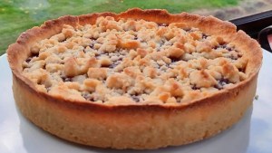 Probaste el kuchen de migas alemán con mermelada de frambuesas