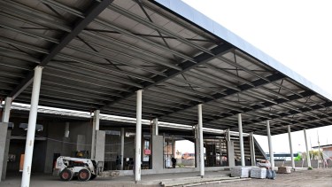 Obras en la nueva terminal de ómnibus.
Foto: Marcelo Ochoa.