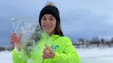 Ailén Lascano Micaz completó el desafío de la Milla Helada. 