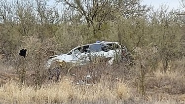 El vuelco ocurrió sobre la Ruta 151, a la altura de Medanito, cerca de Catriel. (Foto Catriel 25)