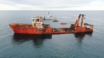 Imagen de Video: así fue el épico hundimiento del quinto barco del parque submarino en Las Grutas