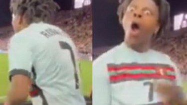 Speed, famoso por su admiración a Cristiano Ronaldo, cayó a los pies de Lionel Messi. Foto: Captura. 