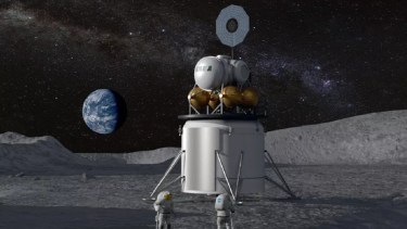 Ilustración artística de un futuro alunizaje llevado a cabo bajo el nuevo programa Artemis. (Crédito de la imagen: NASA)
