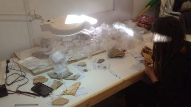 El hombre reparó el daño causado con 120 horas de trabajo comunitario en el Museo Paleontológico de Bariloche. (foto gentileza)