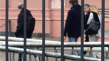 El exministro de Economía llegando a Casa Rosada. 