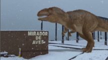 Imagen de Video: Mirá a este dinosaurio caminar entre la nieve, la original publicación en Villa El Chocón