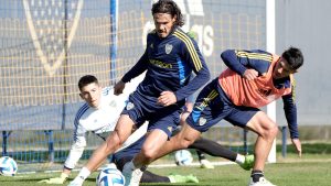 Cavani &#8211; Merentiel, la dupla de ataque que ensayó Almirón para el duelo con Nacional