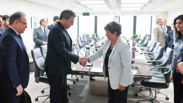 Sergio Massa, ministro y candidato presidencial, y Kristalina Georgieva del FMI, en una de las últimas reuniones. 