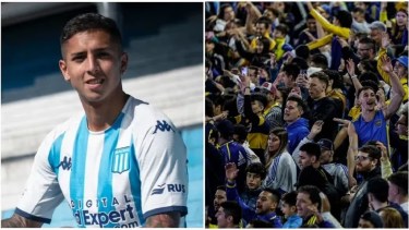 El actual futbolista de Racing vivió un incómodo momento en su vuelta a la Bombonera. Foto: Gentileza TN. 