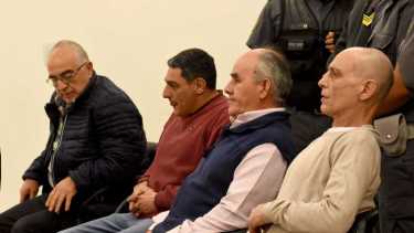 Livello, Sosa, Castro Herrera y Falconi, de izquierda a derecha los cuatro imputados en el homicidio de Auer. (Matías Subat)