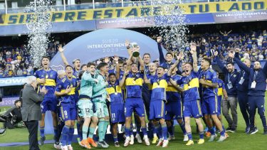 Los pibes de Boca festejaron en La Bombonera.