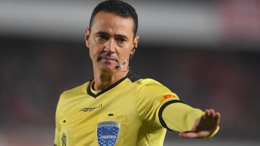 Wilmar Roldán dirigió a Boca en la semifinal con Palmeiras en la Bombonera. 