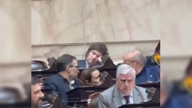 Milei se durmió en plena sesión de Diputados.