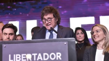 El candidato libertario celebró su performance en las elecciones 2023. Foto: Gentileza Infobae. 