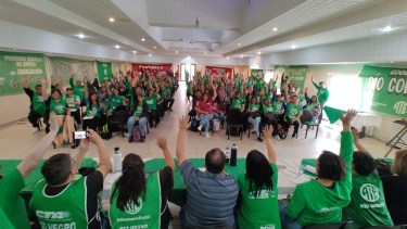 El gremio estatal resolvió en su Congreso de delegados tres días de paro en reclamos por los porteros. Foto gentileza.