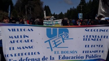 La agrupación celeste "Marina Vilta" ganó las elecciones de Unter en El Bolsón. Foto: gentileza