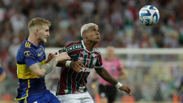 Kennedy puso el 2-1 y le dio el primer título a Fluminense. (AP Photo/Bruna Prado)