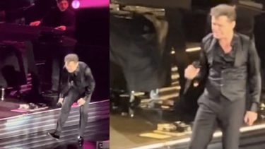 El mal momento de Luis Miguel: pateó una pelota en el escenario, se lesionó y quedó inmóvil