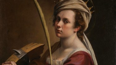 Autorretrato hecho por la artista inspirado en la Santa Catalina de Alejandría. Crédito: National Gallery.