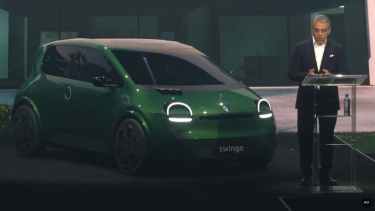 Presentación realizada por Renault de su nueva unidad de negocios y uno de los prototipos en carpeta.