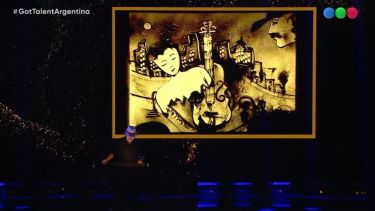 Dibujó con arena en Got Talent Argentina y emocionó a Lizy Tagliani: «Sos encantador»