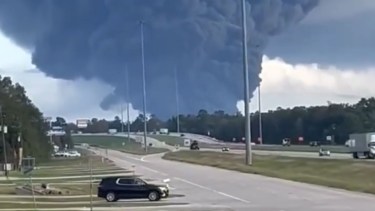 La impresionante columna de humo, que sería tóxico, en Texas. 