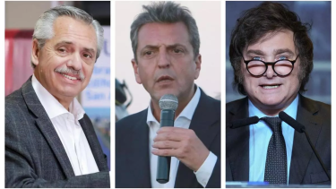 Alberto Fernández, Sergio Massa y Javier Milei