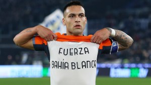 VIDEO | El mensaje de Lautaro Martínez para los afectados por el temporal en Bahía Blanca, tras convertir para el Inter