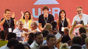 El festejo de Lousteau tras ser elegido titular del partido. 