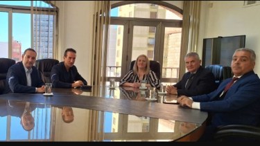Nicolini, Tobares, Gennari, Moya y Busamia, durante la reunión. (Gentileza TSJ)