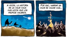 Imagen de «Historia de un viaje», la tira de Chelo Candia en el Voy en Año Nuevo