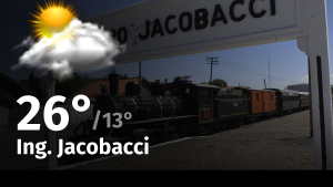 Clima de hoy, viernes 12 de enero de 2024, para la ciudad de Ing. Jacobacci