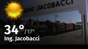 Clima de hoy, domingo 21 de enero de 2024, para la ciudad de Ing. Jacobacci