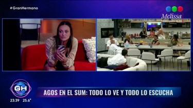 Agostina mira Gran Hermano desde afuera.-
