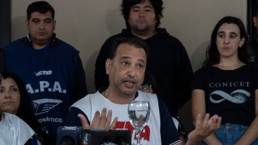 Jorge Molina, de Ctera y CTA de los Trabajadores expresó preocupación por el fondo Fonid que va a los docentes. Foto: Marcelo Martinez