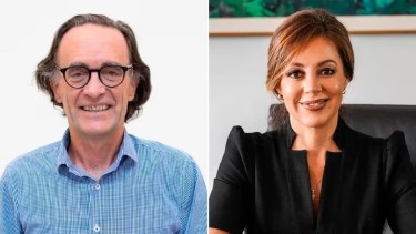 Giordano y Royón, afuera del gobierno de Milei. Foto: Infobae. 