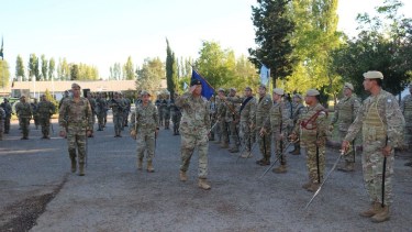 El general Tabbia deja Neuquén. El acto de traspaso del mando se realizó en la Sexta Brigada de Montaña. (Gentileza)
