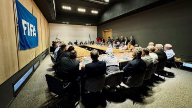 El encuentro entre AFA y los dirigentes se desarrolló en el predio de Ezeiza. Foto: @LigaAFA.