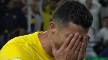 Cristiano Ronaldo erró una chance de gol en la Champions de Asia.