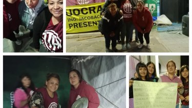 En Jacobacci, la medida de fuerza del personal de apoyo llevó a ocupar y acampar en el Consejo Escolar. Gentileza