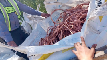 Edersa corroboró que eran los mismos cables que fueron robados meses antes. Foto: Gentileza.