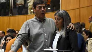 Daniela Rucci junto a su padre Marcelo, el líder del sindicato petrolero. Foto: archivo Matías Subat.
