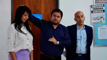 La diputada Villaverde encabezó la puesta en funciones de Jonathan O'Rourke en Anses Roca. El acto contó con la presencia del secretario general del Sindicato de la Fruta, Marcos Bielma, que también es pastor. (Foto: Alejandro Carnevale)