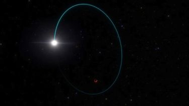 Una impresión artística muestra las órbitas del agujero negro estelar más masivo de nuestra galaxia, apodado Gaia BH3, y una estrella compañera. La imagen fue obtenida por Reuters el 16 de abril de 2024. Observatorio Europeo Austral/L. Calcada/Handout via REUTERS